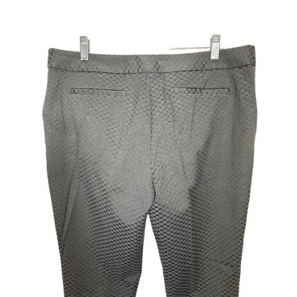 Ted Baker London Pants US 10 Black Green Daseat Waffle Cropped Notched Stretch - Picture 7 of 12